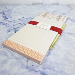 Magnetic Coral Stripe Notebook With Pen