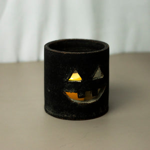 Small Black Clay Jack-O-Lantern
