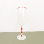 Candy Cane Striped Rim Stemmed Wineglass