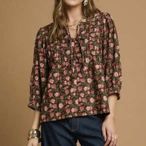 Mocha Floral Top