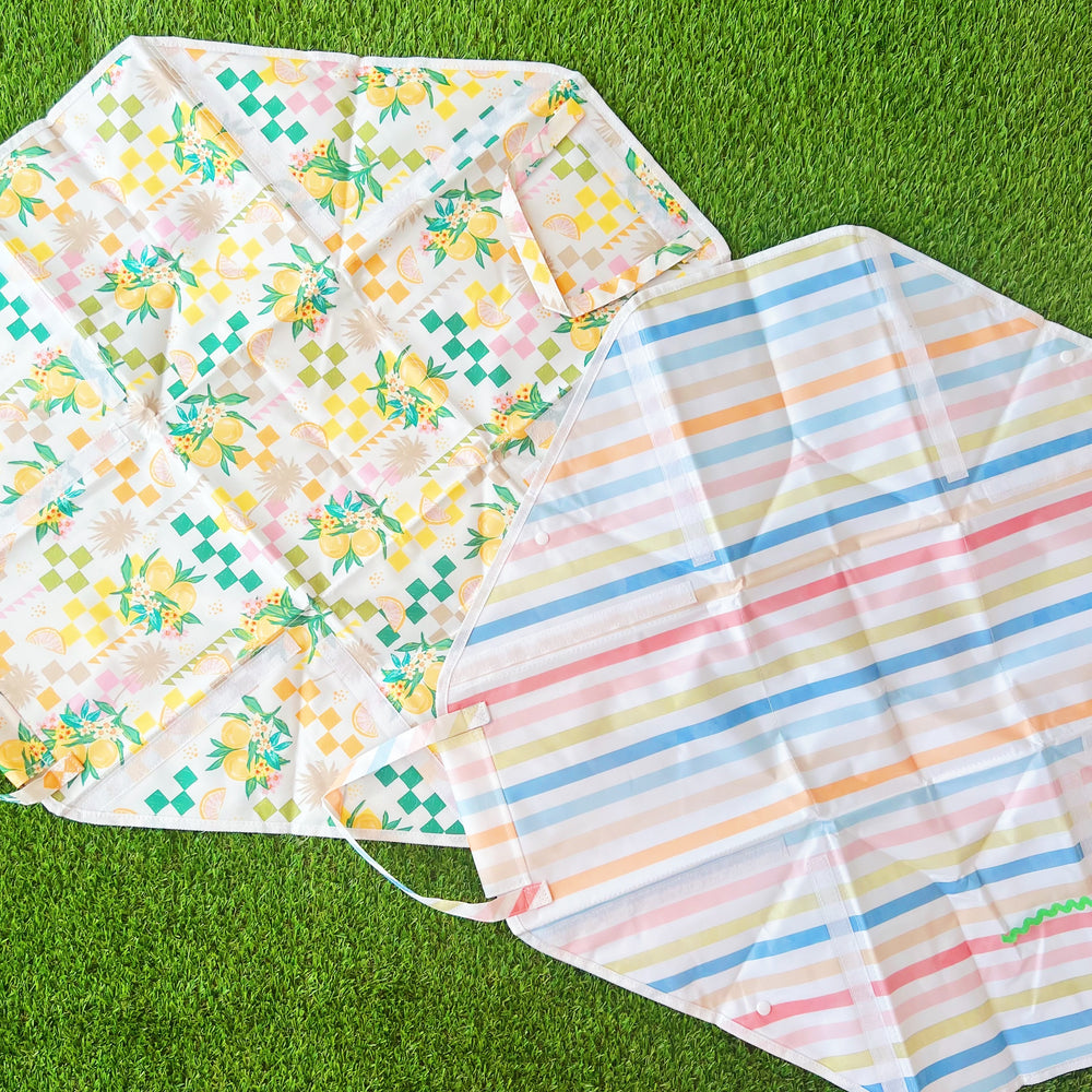 Pastel Striped Picnic Cooler Bag