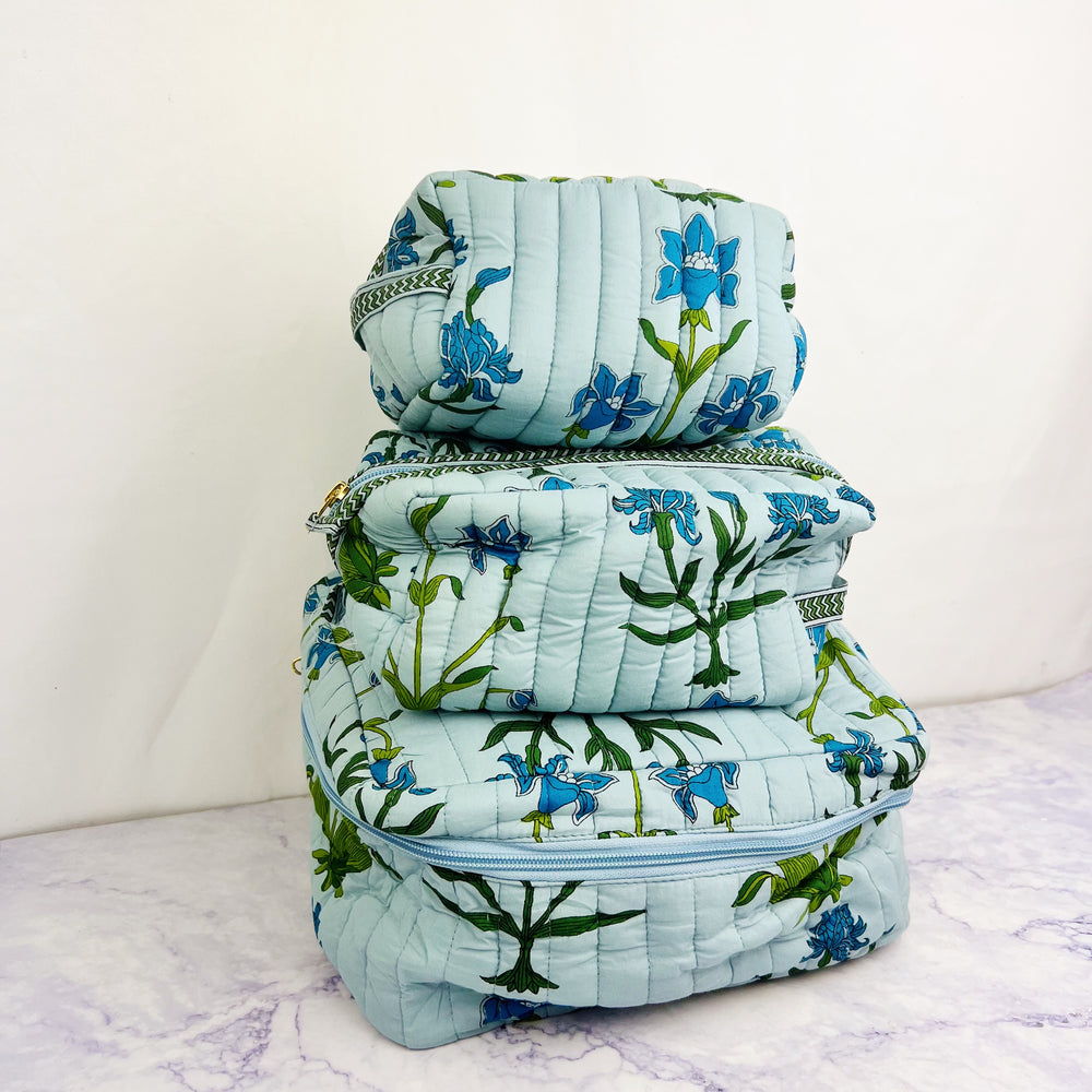 Iris Quilted Cosmetic Bag