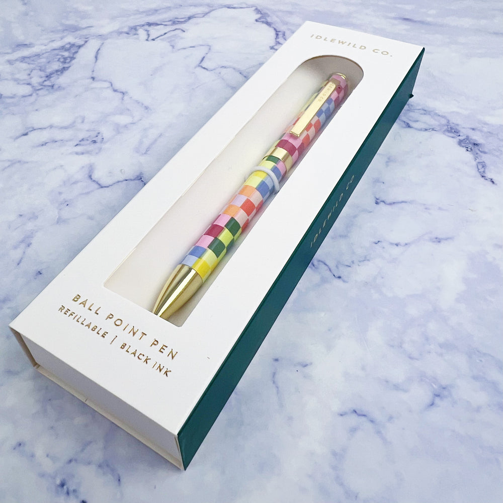 Rainbow Check Ballpoint Pen