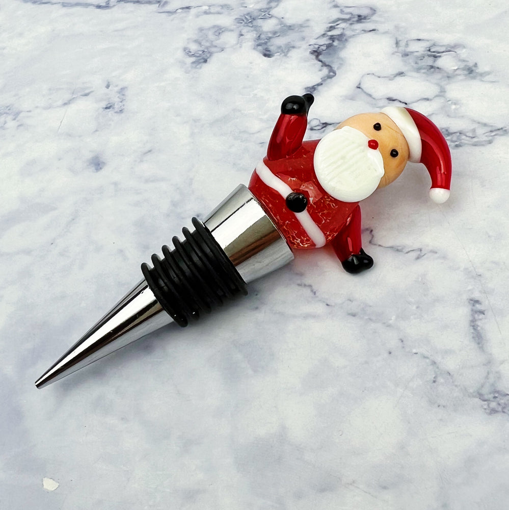 Holiday Glass Wine Stopper