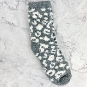 
                
                    Load image into Gallery viewer, Fuzzy Leopard Socks
                
            