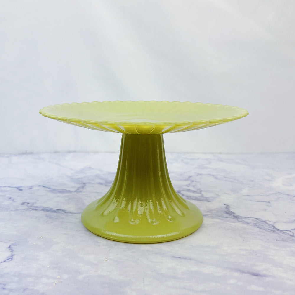 Glass Scalloped Pedestal