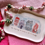 Christmas Village Stoneware Platter