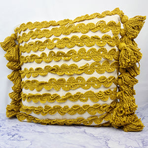 Chunky Golden Fringe Pillow