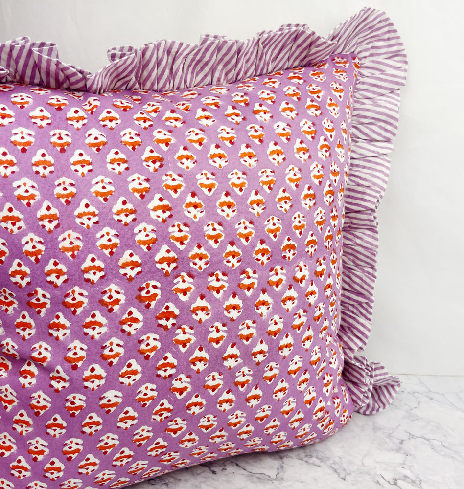 Purple Ambroeus Ruffle Pillow