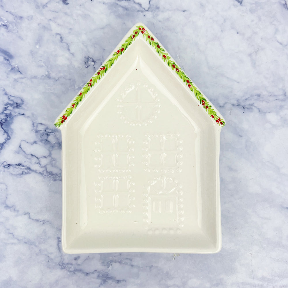 Stoneware Holiday House Dish