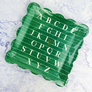 Alphabet Scalloped Plates