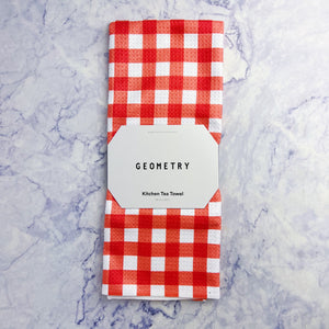 Candy Apple Checkered Recycled Tea Towel