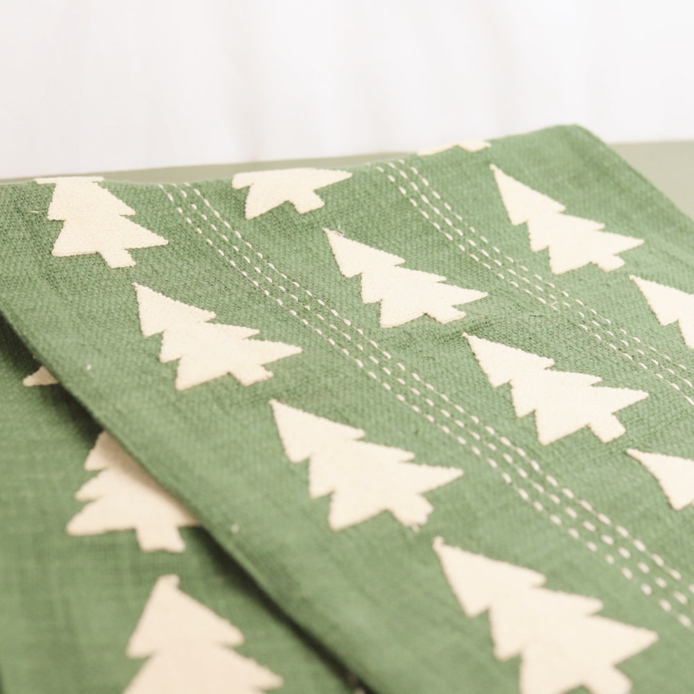 Embroidered Tree Table Runner