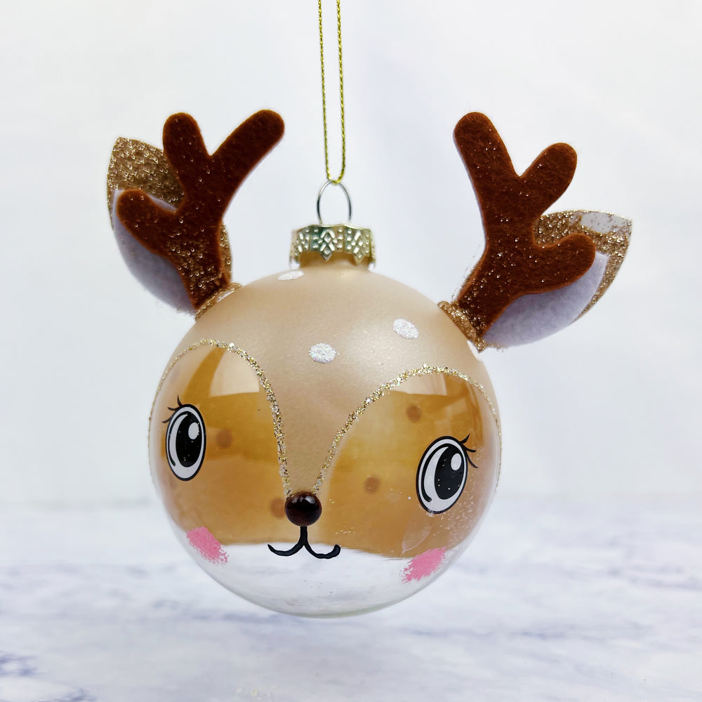 Glass Deer Ornament