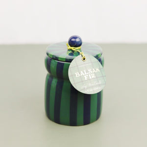 Striped Cabana Candle With Lid