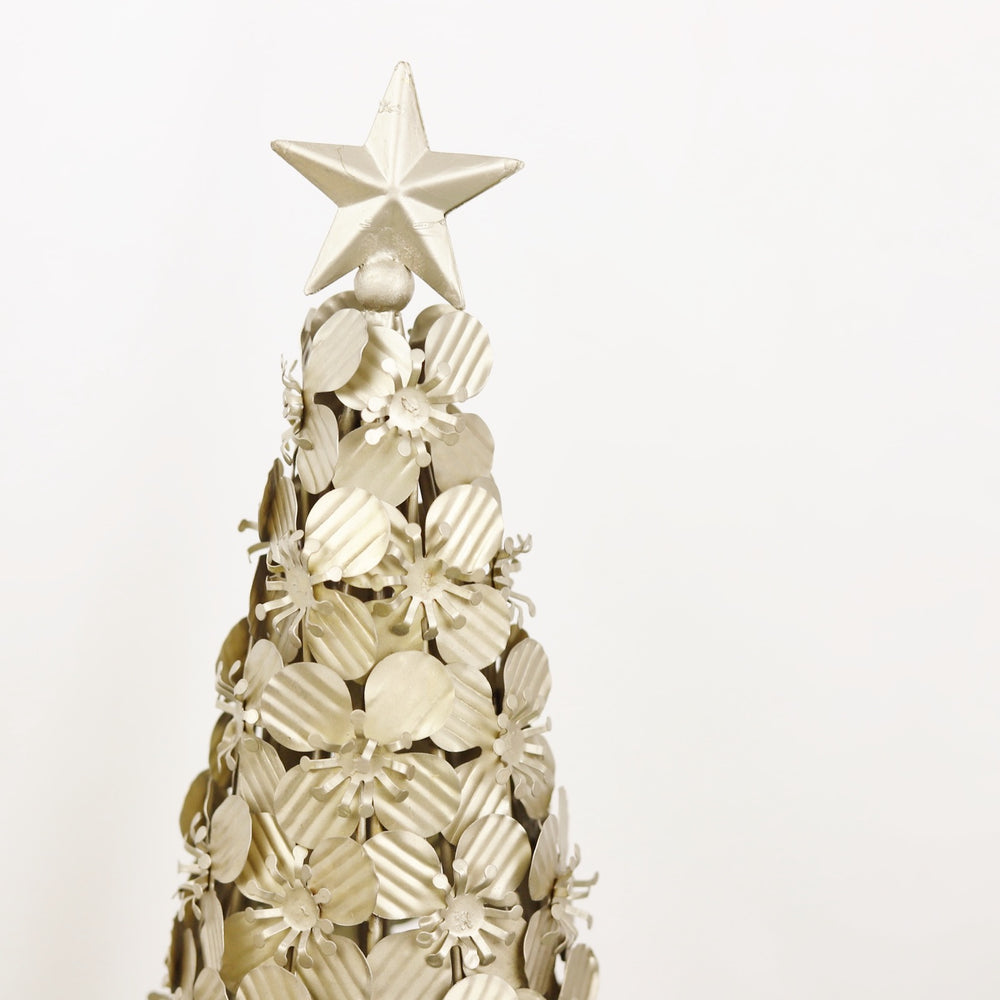 Metal Christmas Tree With Flowers