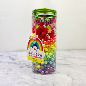 Rainbow Bead Jewelry Jar