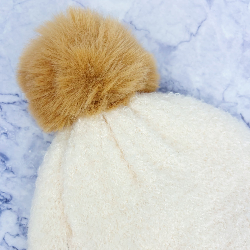 Two Tone Fleece Pom Hat