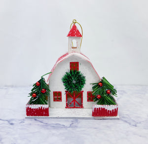 Red Roof Barn Ornament