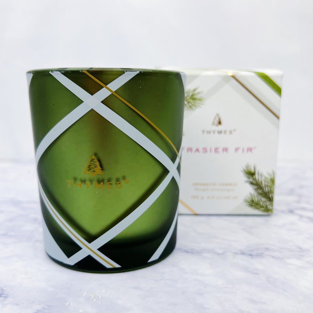 Fraser Fir Frosted Plaid Candle