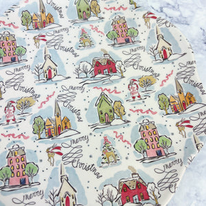 Whimsical Christmas Village Melamine Plate