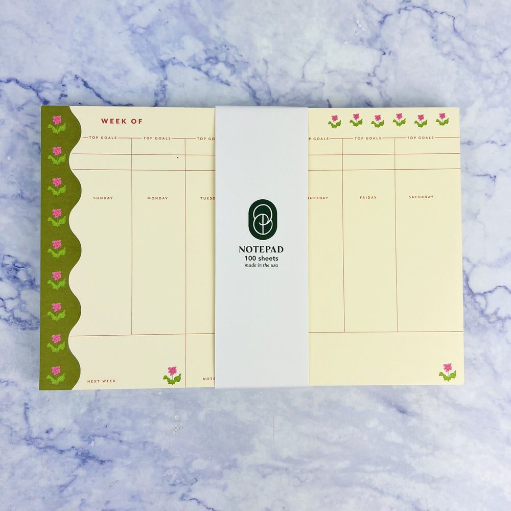 Garden Border Weekly Plan Notepad