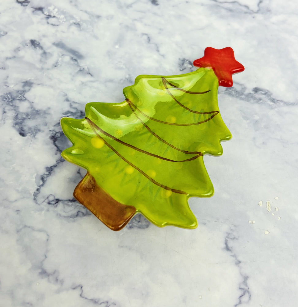 Tiny Stoneware Christmas Tree Dish