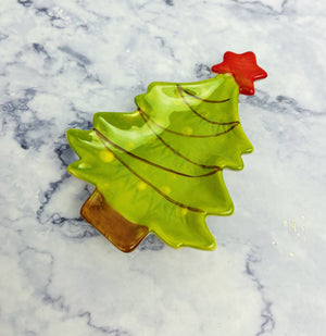 Tiny Stoneware Christmas Tree Dish