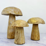 Mango Wood Mushroom Figurines