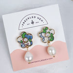 Penelope Vintage Floral Pearl Earrings