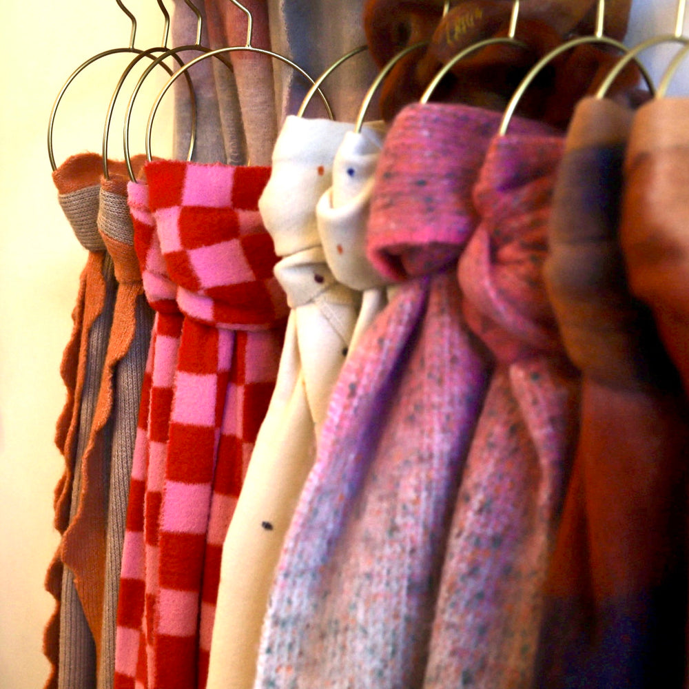 Pink and Red Checkered Scarf
