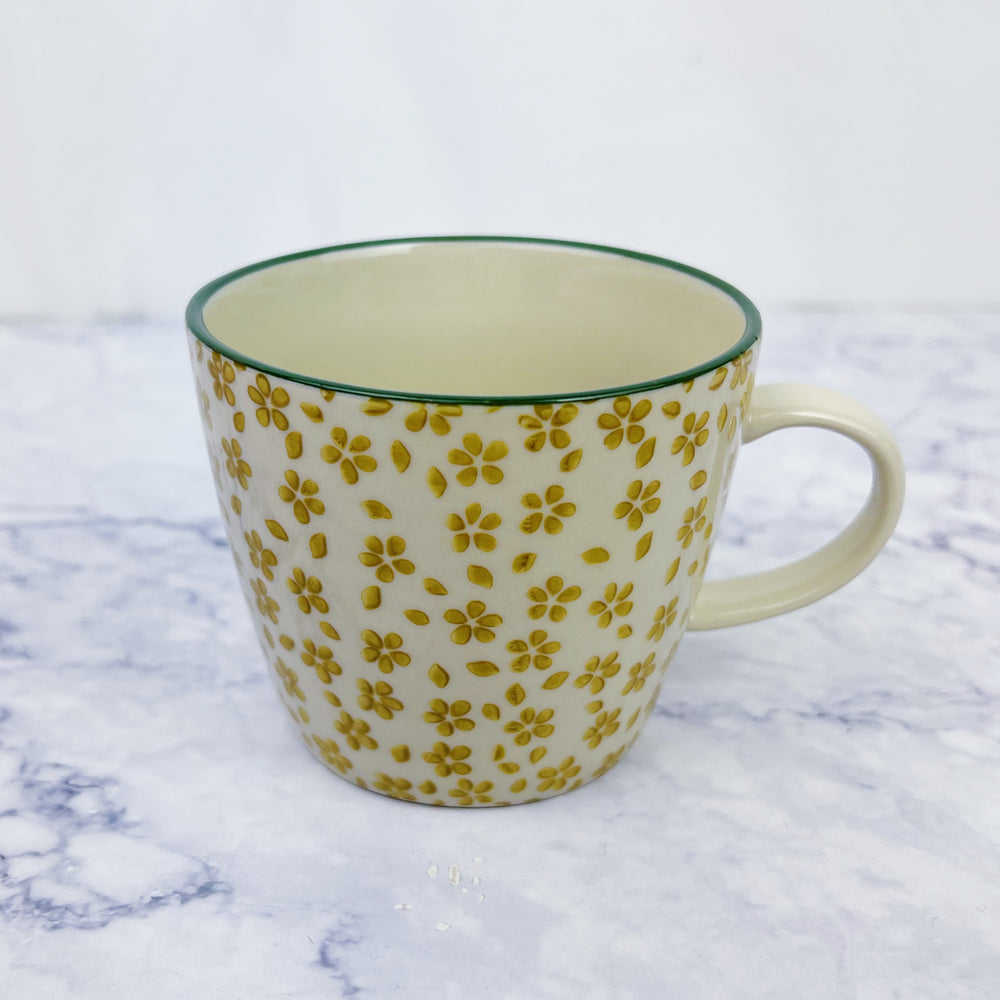 Floral Stoneware Mugs