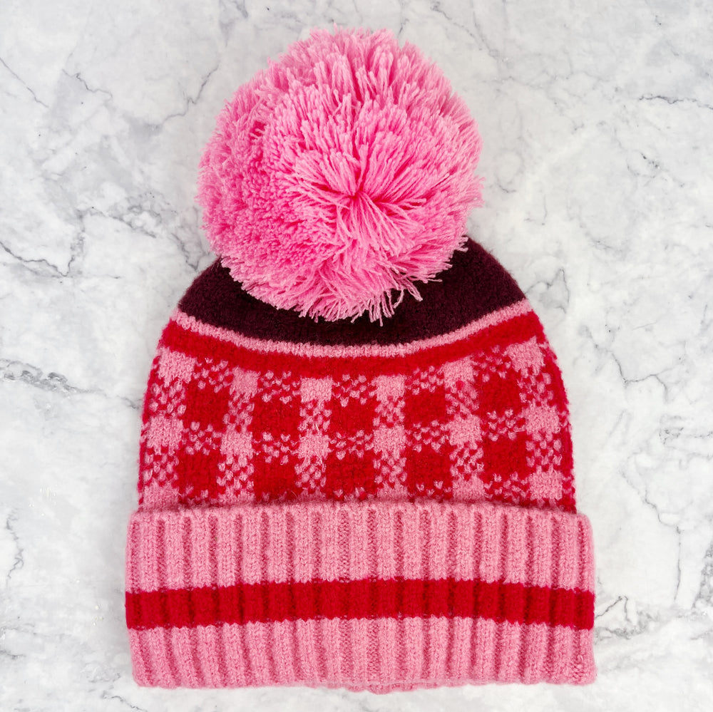 Peppermint Pom Pom Hat