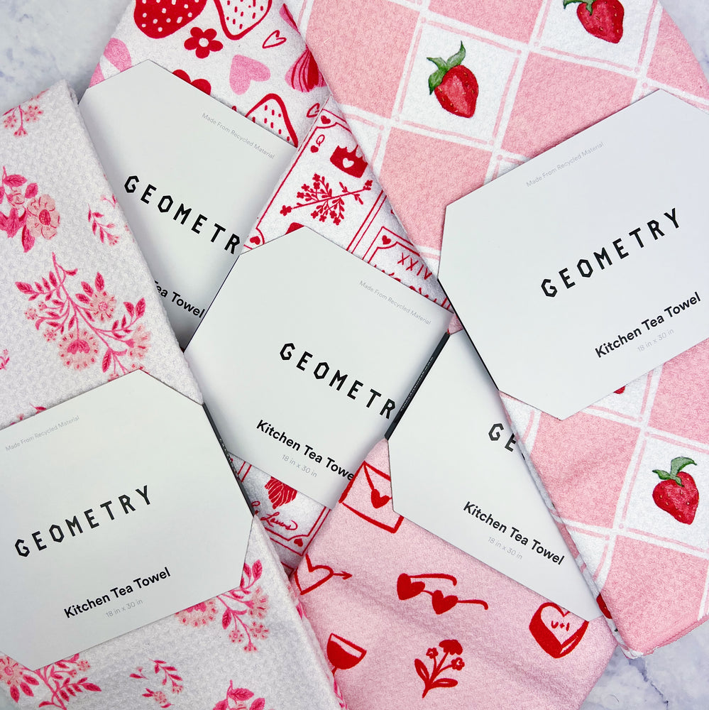 Valentine's Geometry Tea Towel Collection