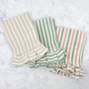 Multi-Colored Ruffle Striped Tea Towel