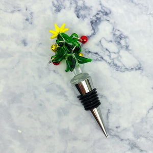 Holiday Glass Wine Stopper