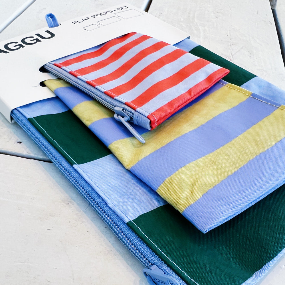 Painted Stripe Flat Pouch Set