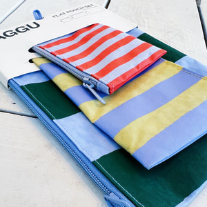 Painted Stripe Flat Pouch Set