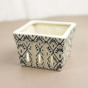 Stamped Stoneware Berry Baskets