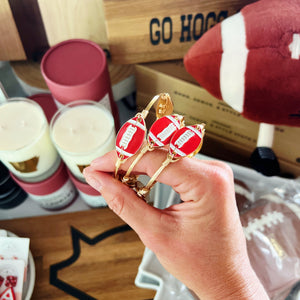 Red and White Football Bangle Bracelet