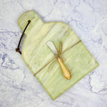 Green Swirl Marble Cheese Board with Knife