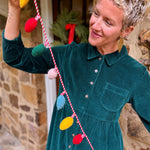 Festive Wool Christmas Light Garland