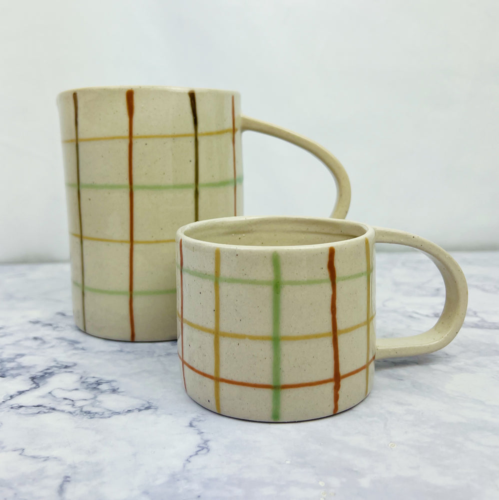 Hand Painted Mod Stripe Stoneware