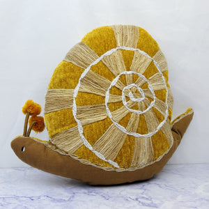 Handwoven Golden Snail Pillow