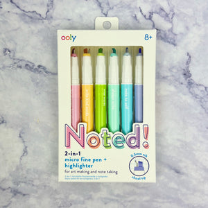 Noted! 2-in-1 Micro Fine Tip Pens & Highlighters