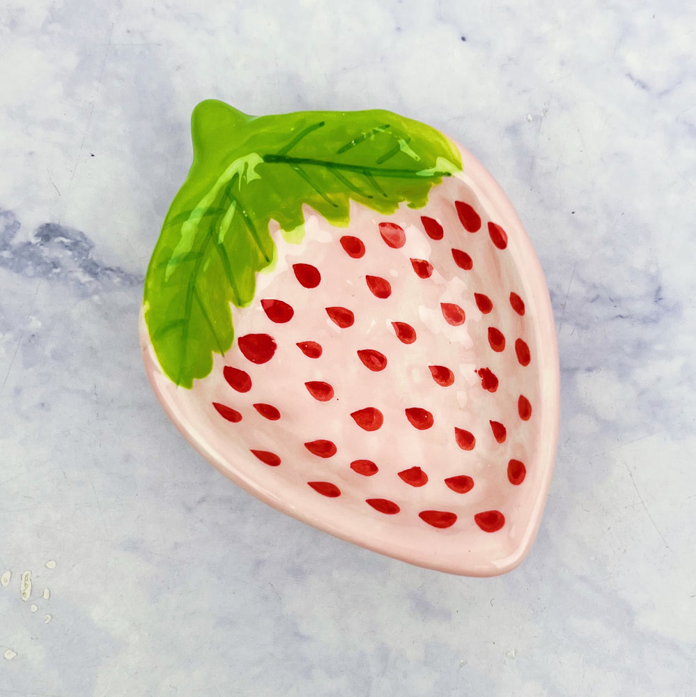 Hand Painted Strawberry Pinch Bowl