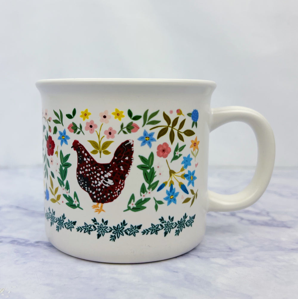 Floral Chicken Mug
