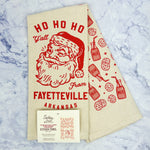 Santa Greetings from Fayetteville Tea Towel