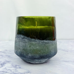 Winter Frosted Baltic Glass Candle