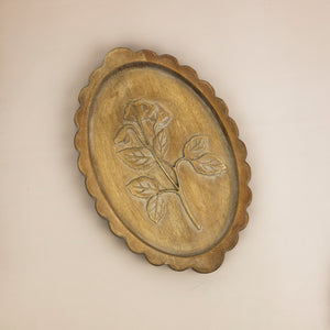 Scalloped Botanical Wooden Wall Decor